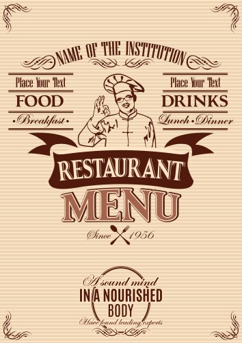Daily menu lettering wall decor poster sign Vector Image