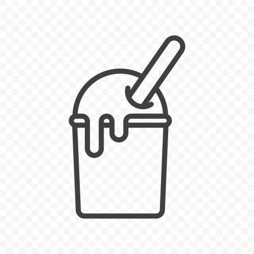 Icon melted ice cream in a plastic cup Vector Image