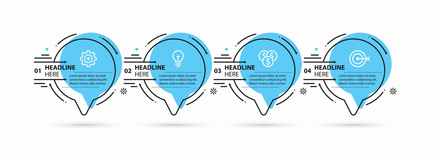 Infographic template process chart with 4 steps Vector Image