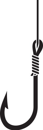 New fishing hook logo simple style Royalty Free Vector Image
