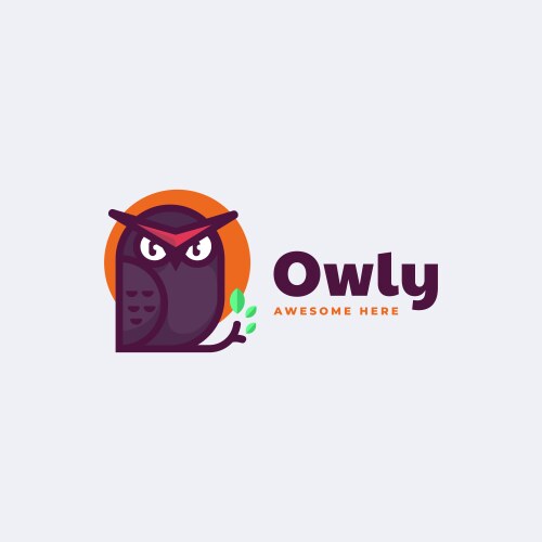 Logo owl simple mascot style vector image