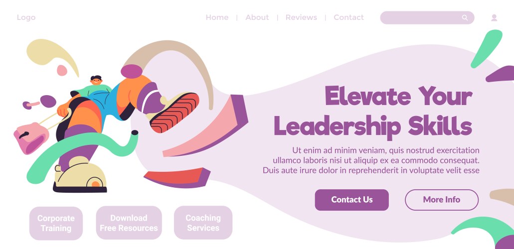 Elevate your leadership skills contact us vector image