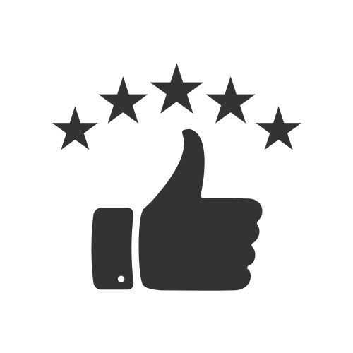 Hand with thumb up and stars icon for your design vector image