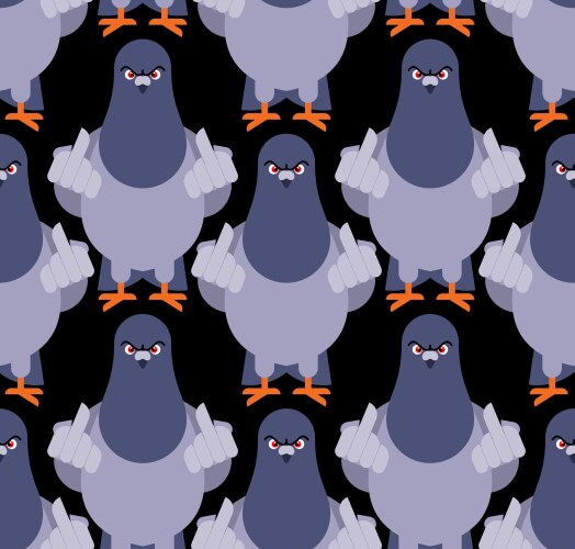 Pigeon shows pattern seamless angry dove Vector Image