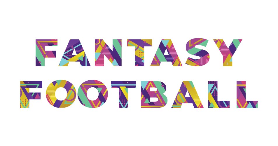 Retro Fantasy Football Word Art Vector Image