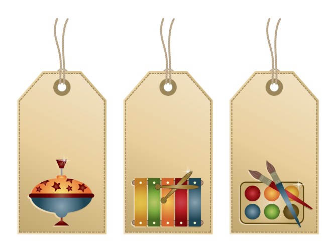 Tags with toys Vector Image