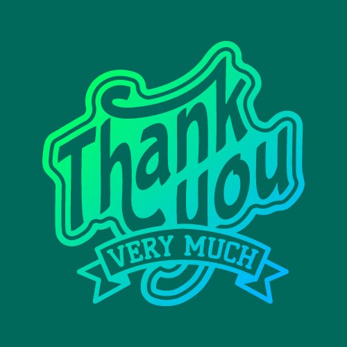 Thank you text lettering logo badge Vector Image