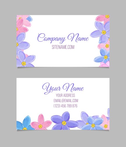 Floral card template vector image