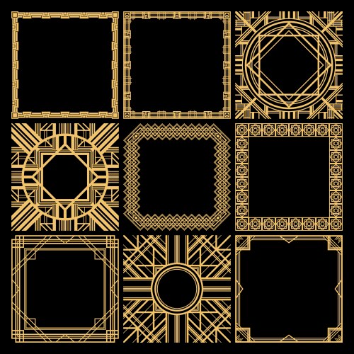 Decorative frames set of curved graphic ornament Vector Image