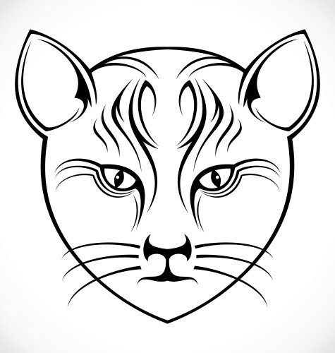 Tribal cat face Vector Image
