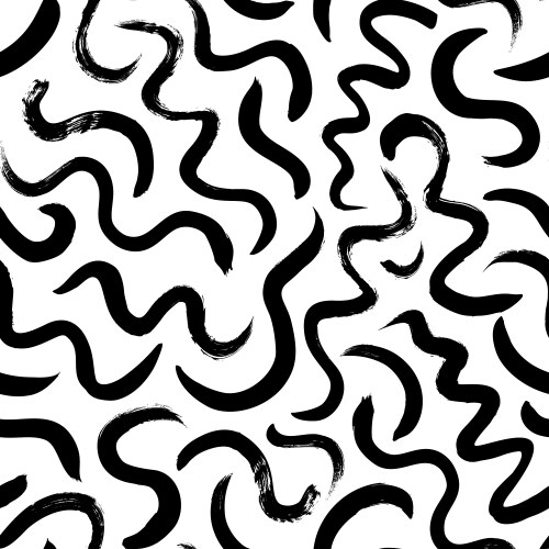 Wavy lines hand drawn seamless pattern vector image