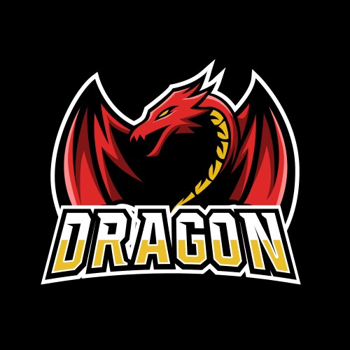 Red Dragon Esports Logo - Fierce Mascot Vector Image