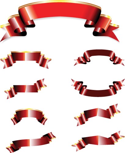 Big red ribbons set Royalty Free Vector Image - VectorStock