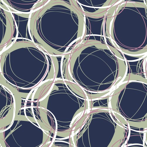 Scribble circles seamless pattern Royalty Free Vector Image