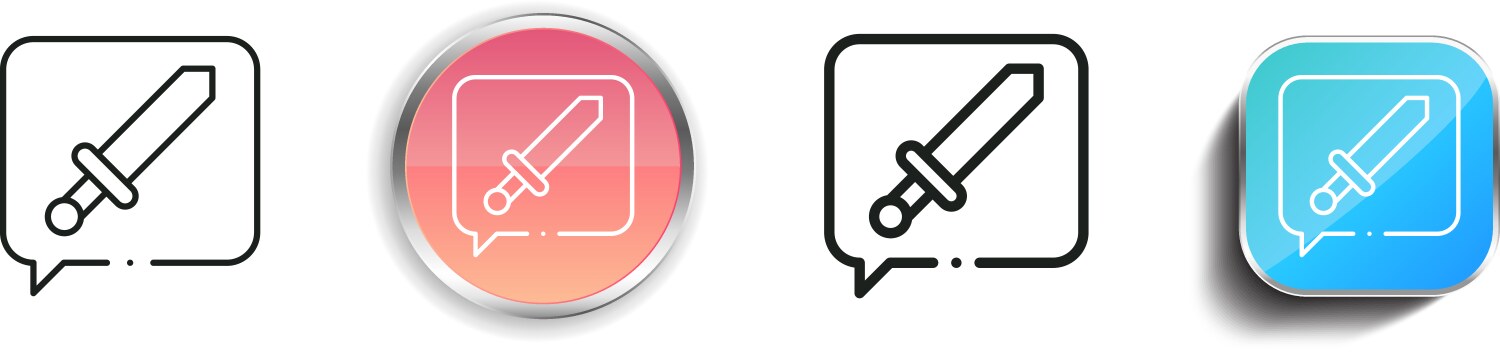 Chess icon thin linear regular and button style vector image