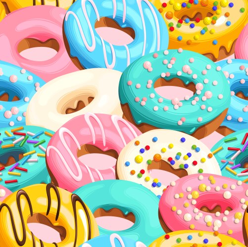 Glazed donuts seamless Royalty Free Vector Image
