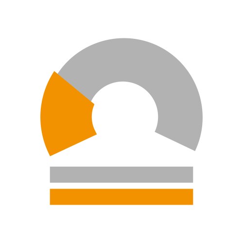 Segment chart icon circular data visualization vector image