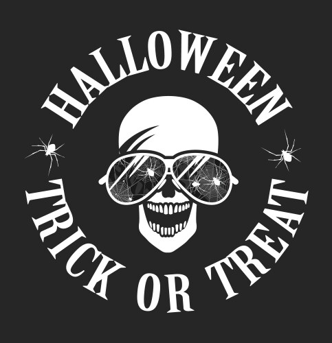 Halloween skull with glasses logo Vector Image