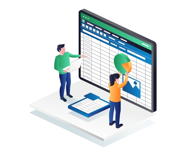 Excel Data Editing - Couple Working vector image