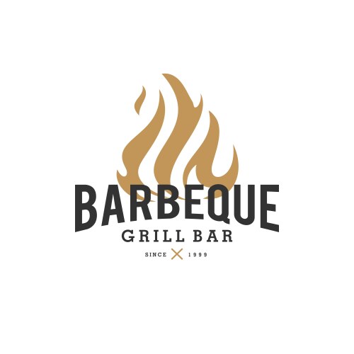 Vintage BBQ Poster - Grill Bar Vector Image