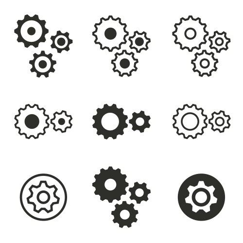 Gears icons set settings icon Royalty Free Vector Image
