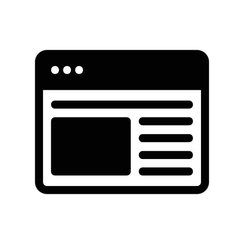 Simple web browser window showing basic page vector image