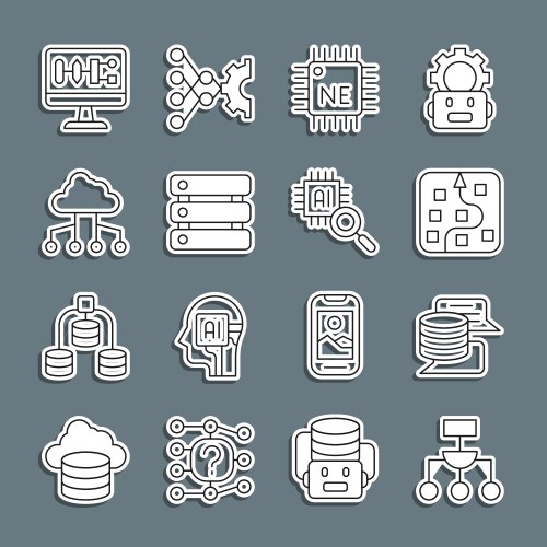 Set line algorithm server data neural network vector image