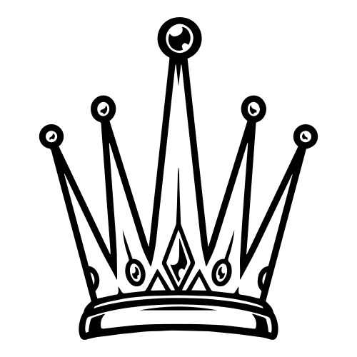 Vintage Royal Crown Tattoo Vector Image