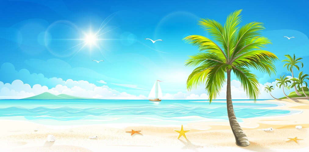 Relax on a tropical island Royalty Free Vector Image