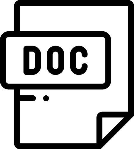 Doc file format icon thin linear style design vector image