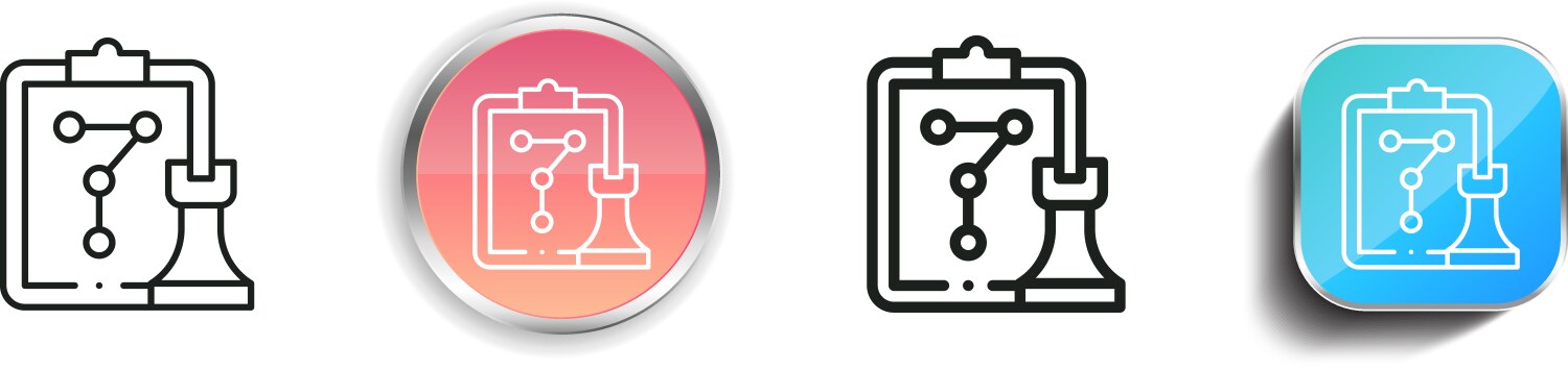 Chess game icon thin linear regular and button vector image
