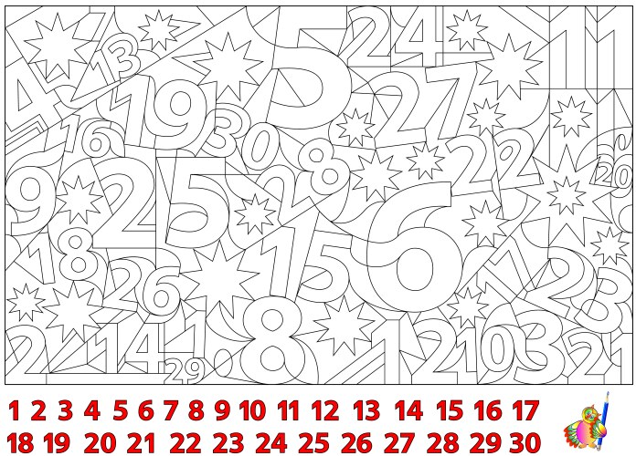 Number Find Puzzle - Hidden Objects vector image