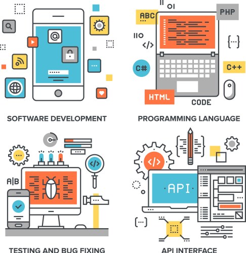 program coding concepts vector image vector image