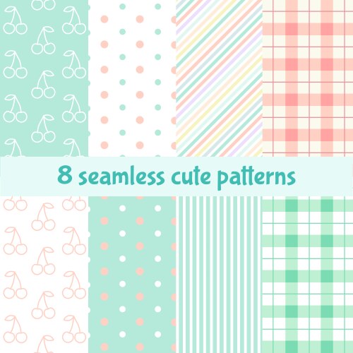 Cute baby background seamless patterns Royalty Free Vector