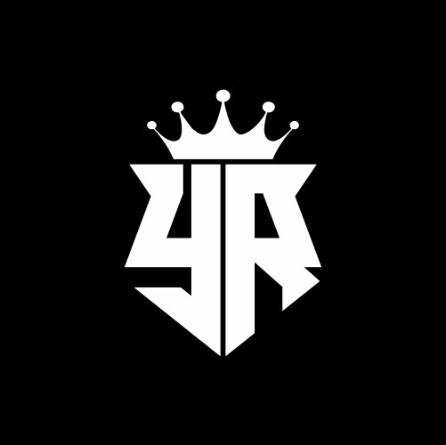 As logo monogram shield shape with crown design Vector Image