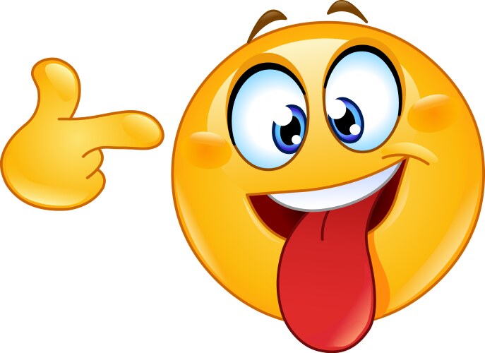 crazy face emoticon vector image vector image