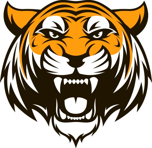 Ferocious Tiger Head Portrait Vector Image