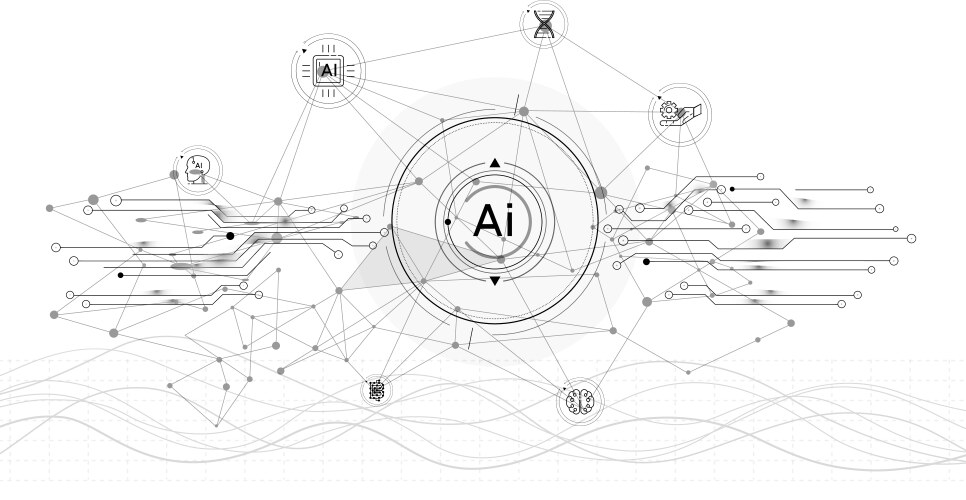 Futuristic interface with electronic chips vector image