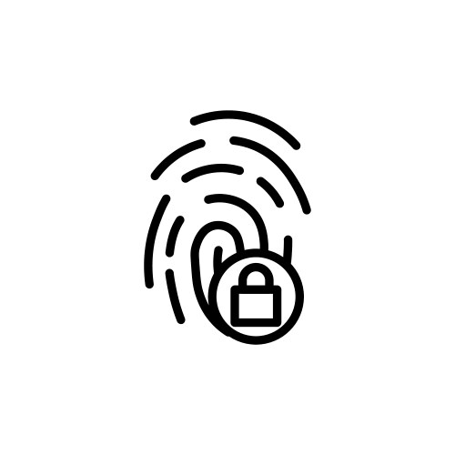 biometric security icon set fingerprint vector