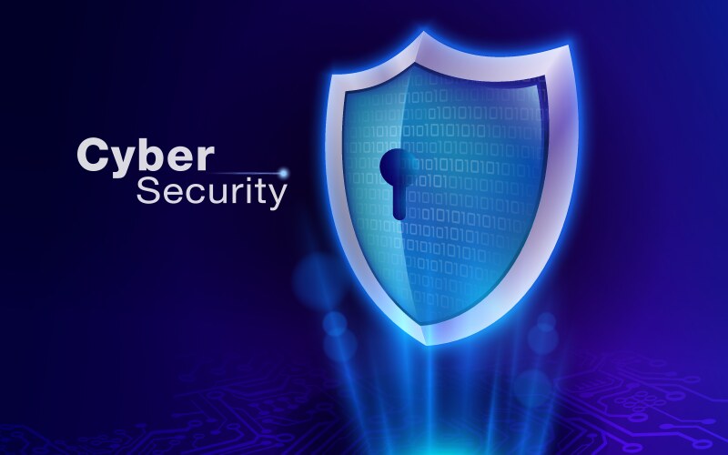 Cyber security shield master vector image