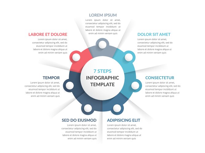 Circle infographics - seven elements vector image