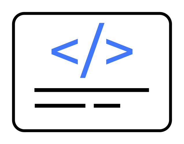 Minimalist icon of a code block with html tags vektorbild