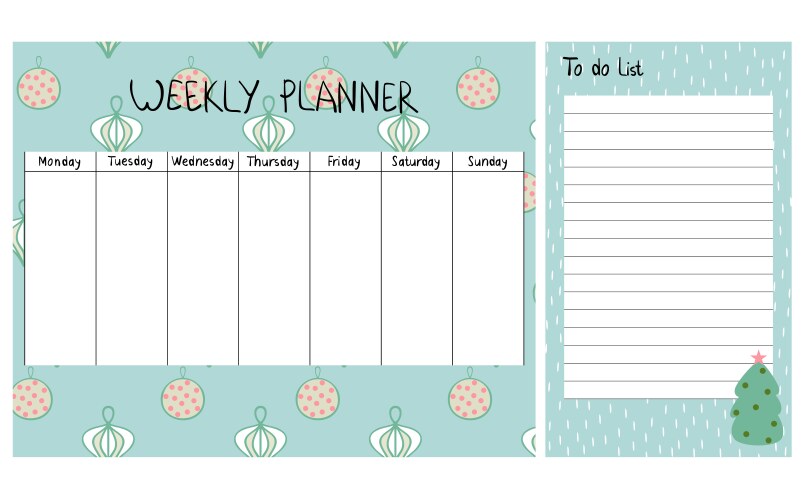 Weekly planner Royalty Free Vector Image - VectorStock