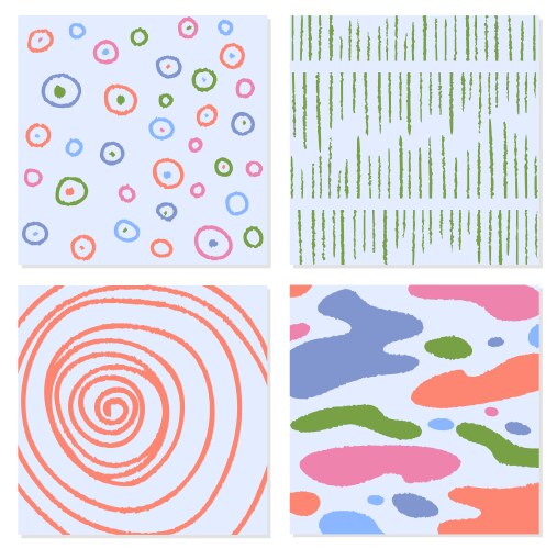 Naive boho patterns set colorful trendy ornaments vector image