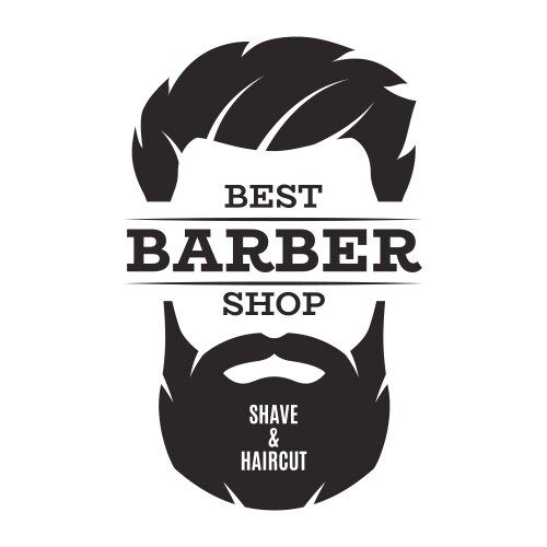 barber shop isolated vintage label badge emblem vector