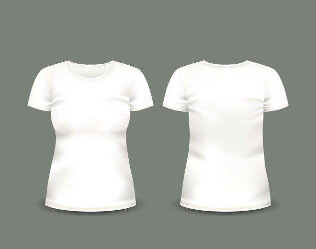 Womens white t-shirt short sleeve vector image