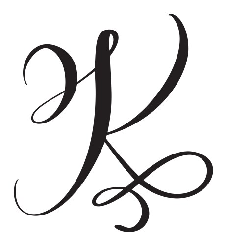 Calligraphy hand drawn letter k icon logo Vector Image