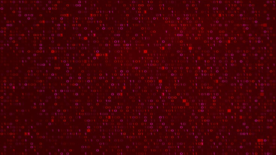 abstract tech binary code red bg hacking malware vector image