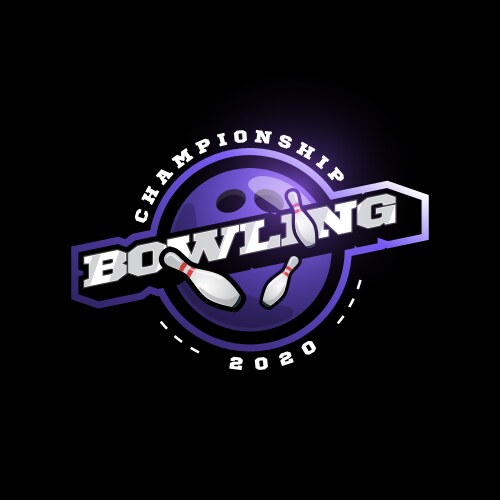 Purple bowling logo modern professional vector image