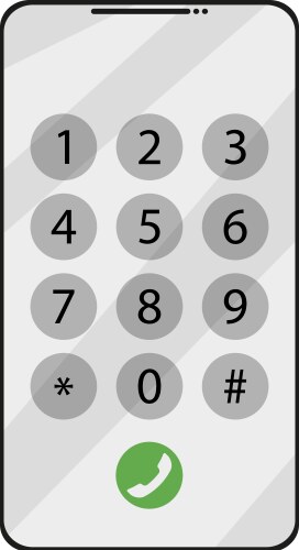Number buttons on phone in flat Vector Image